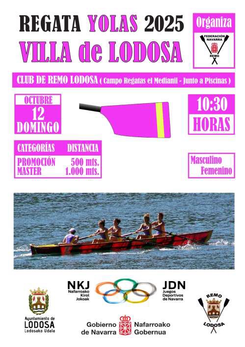 El 12 de octubre se celebrar&aacute; la Regata Yolas Villa de Lodosa 2025